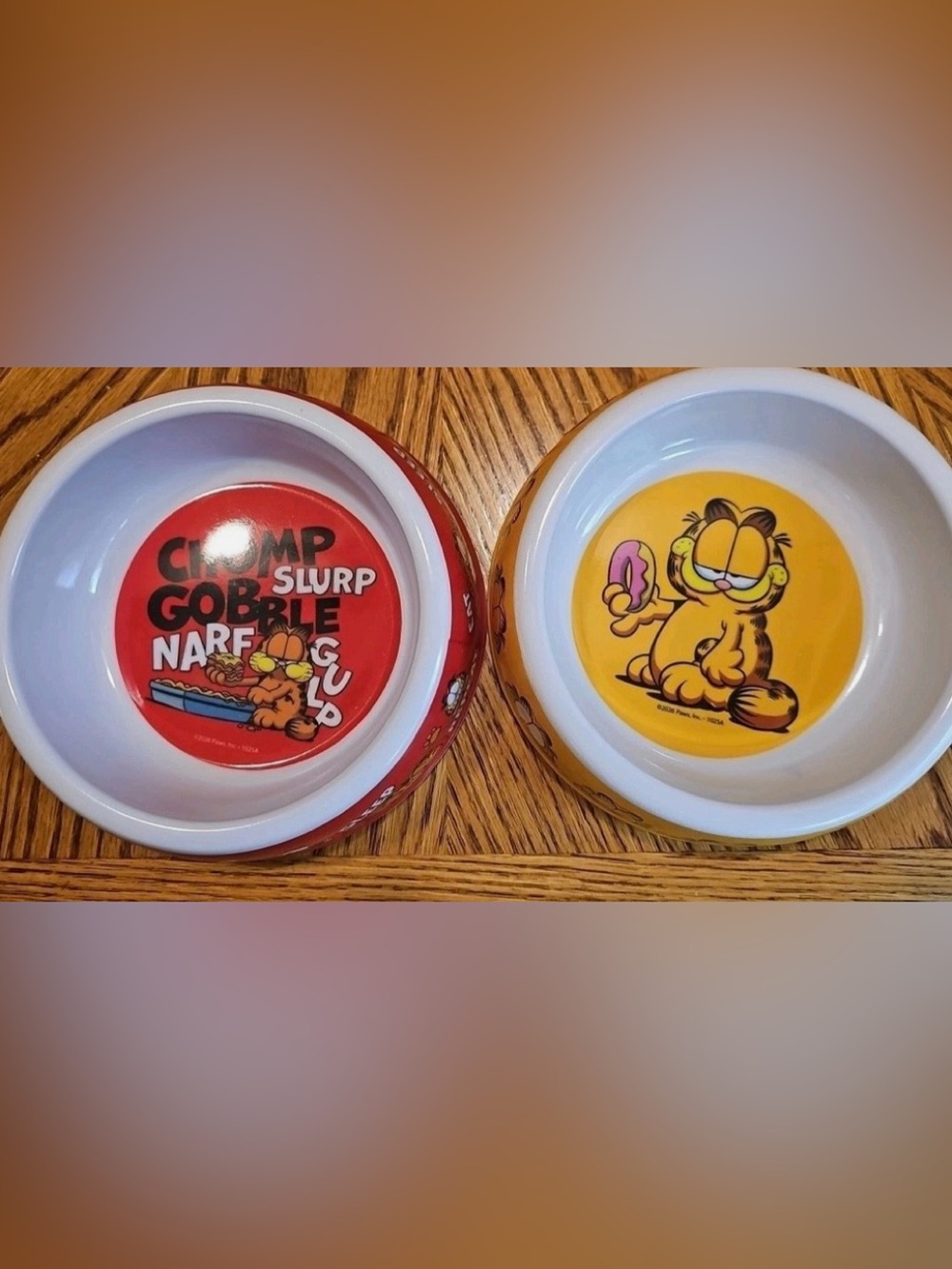 2 NEW GARFIELD CAT BOWL PET Dog Cat Food Water Dish 7" NICKELODEON PAWS animal